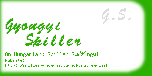 gyongyi spiller business card